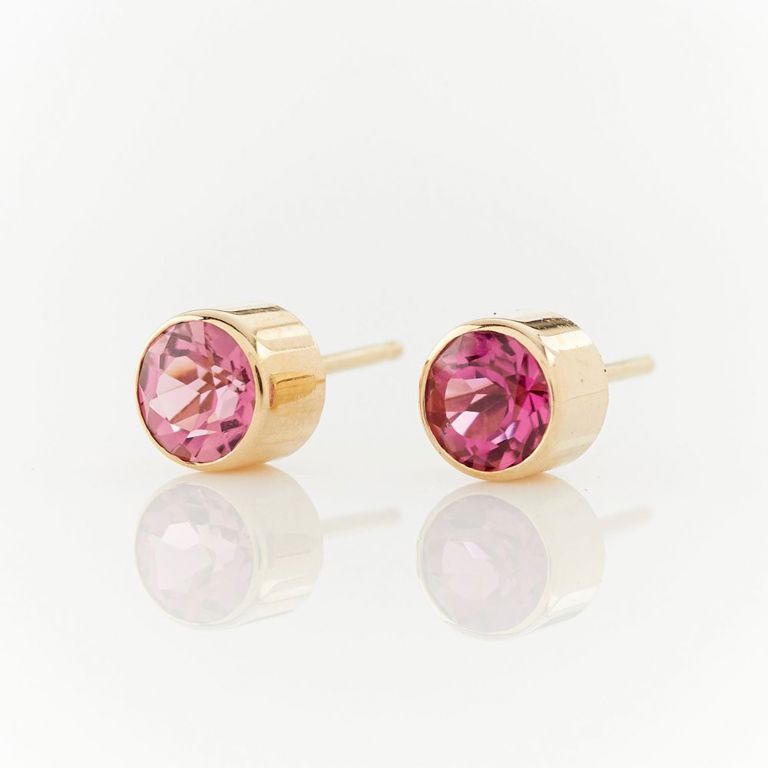 14k Yellow Gold & Tourmaline Studs