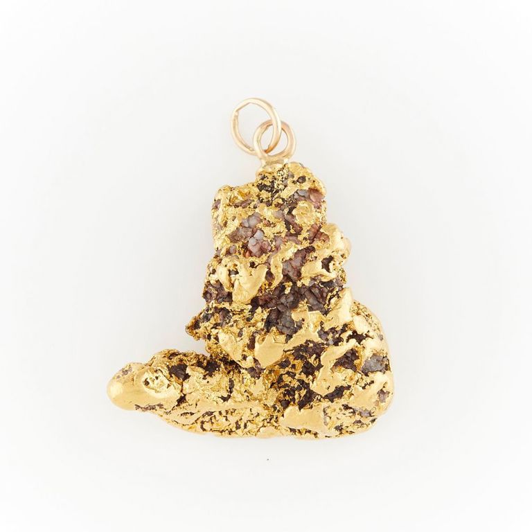Large gold nugget form pendant