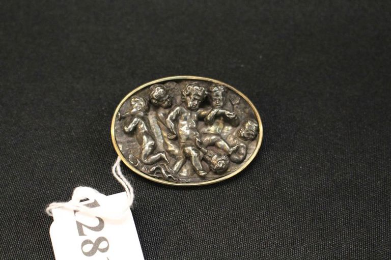 Sterling silver brooch with gold wash frame