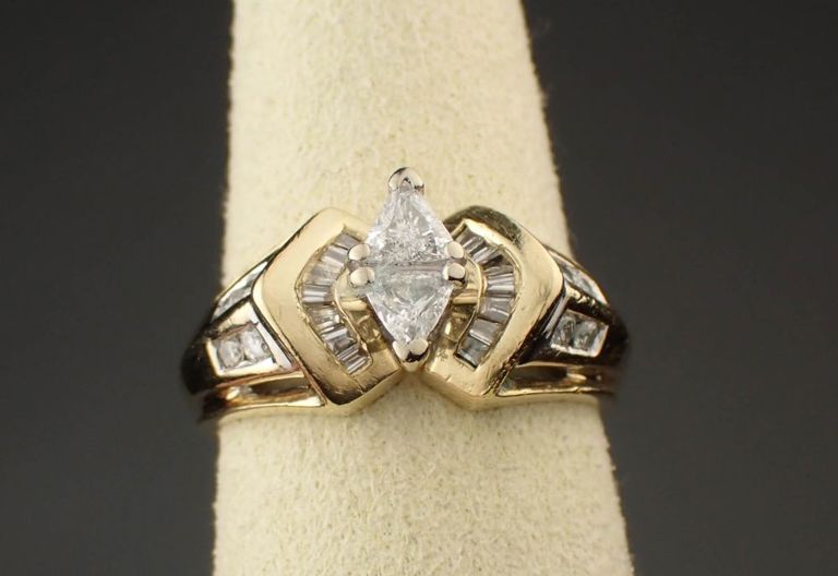 14k yellow gold ring with diamonds