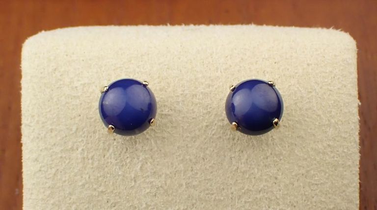 14k gold star sapphire ear studs