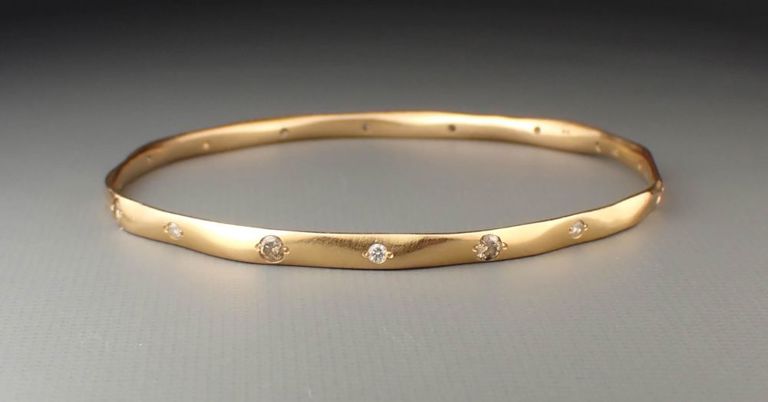 Michael Werdiger 18k gold diamond bangle