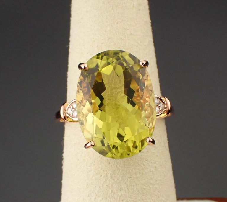 14k rose gold lemon citrine ring