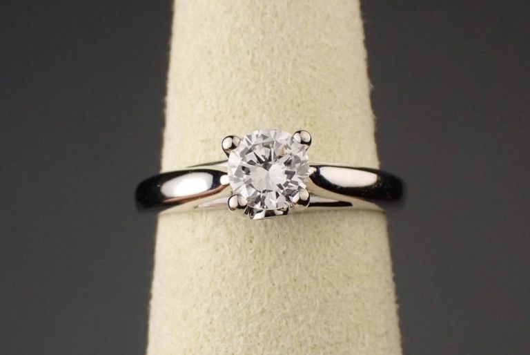 GIA certified diamond and 14k white gold ring