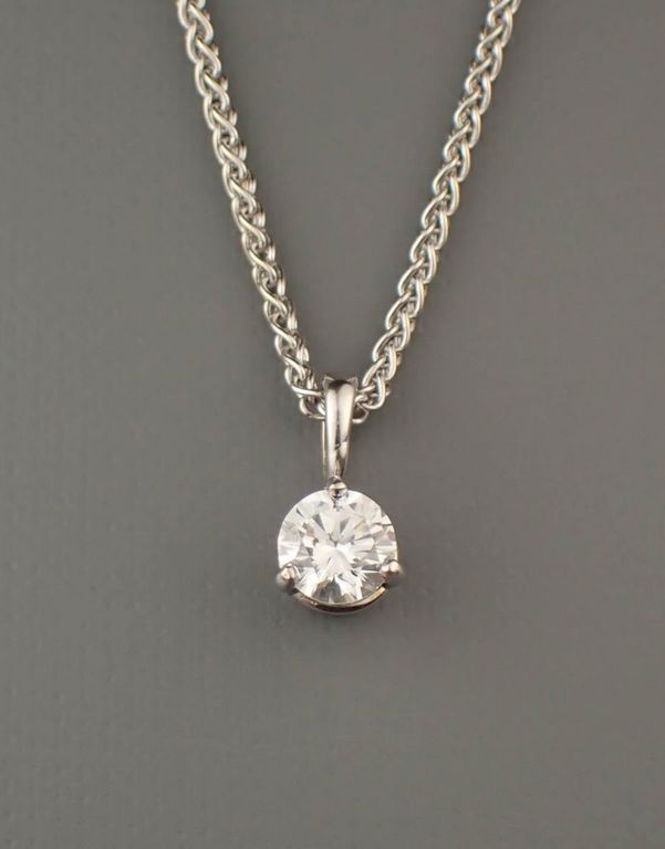 Diamond and 14k white gold pendant necklace