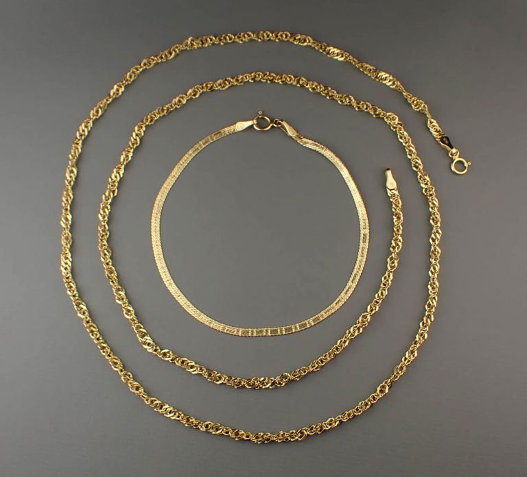14k gold chain necklace and bracelet