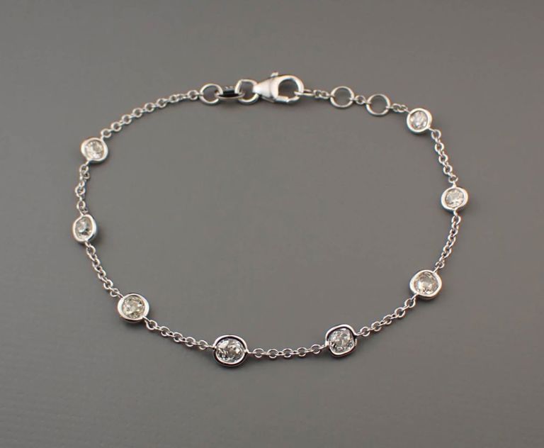 Diamond and 14k white gold bracelet