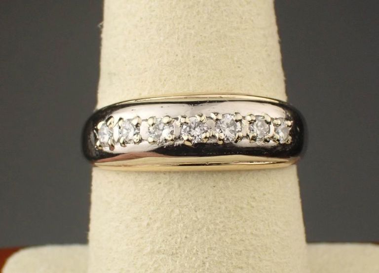 Men's diamond and 14k two-tone gold ring