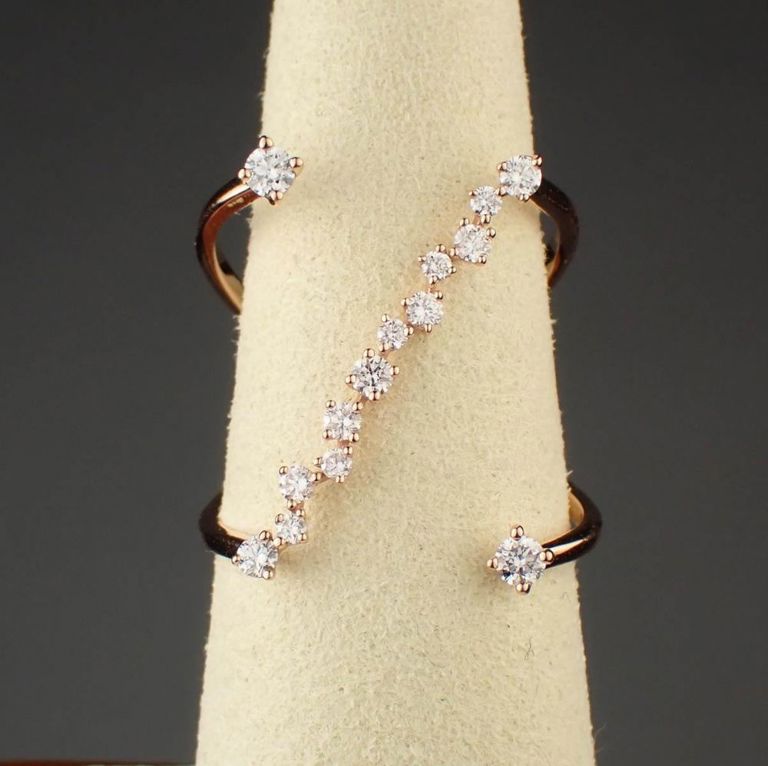 Diamond and 14k rose gold ring
