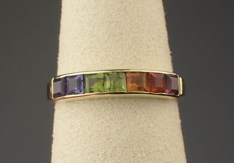 Semi-precious gemstone and 14k gold ring