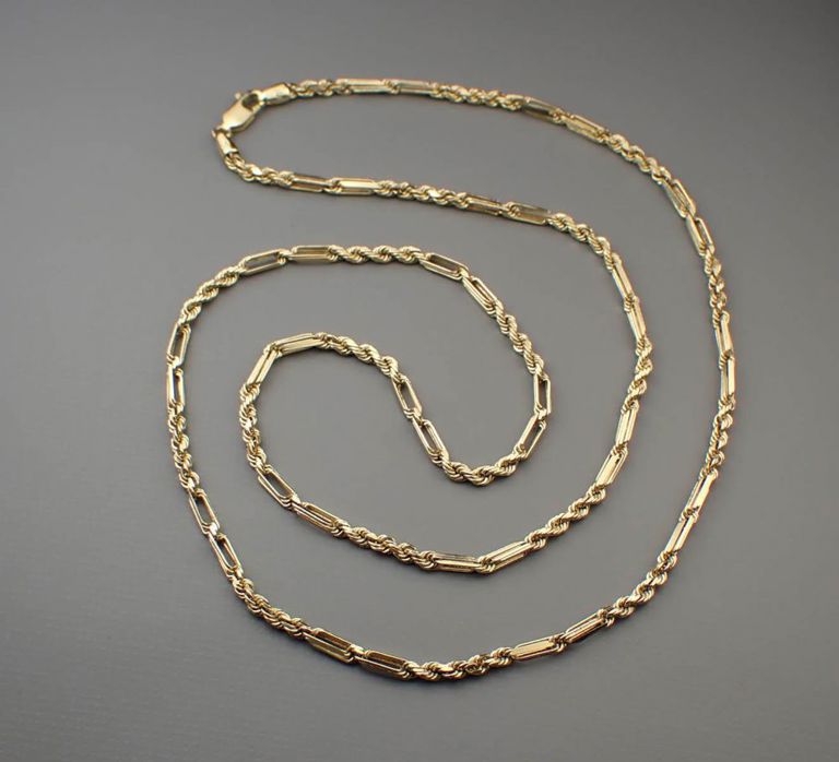14k yellow gold figarope chain
