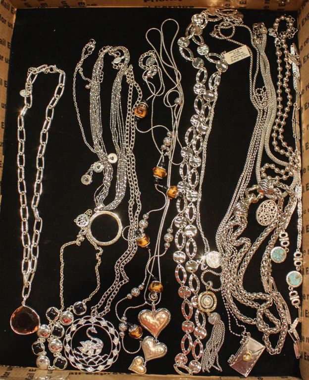 Tray of necklaces