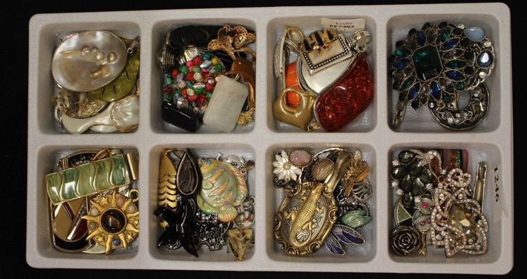 Tray of pendants