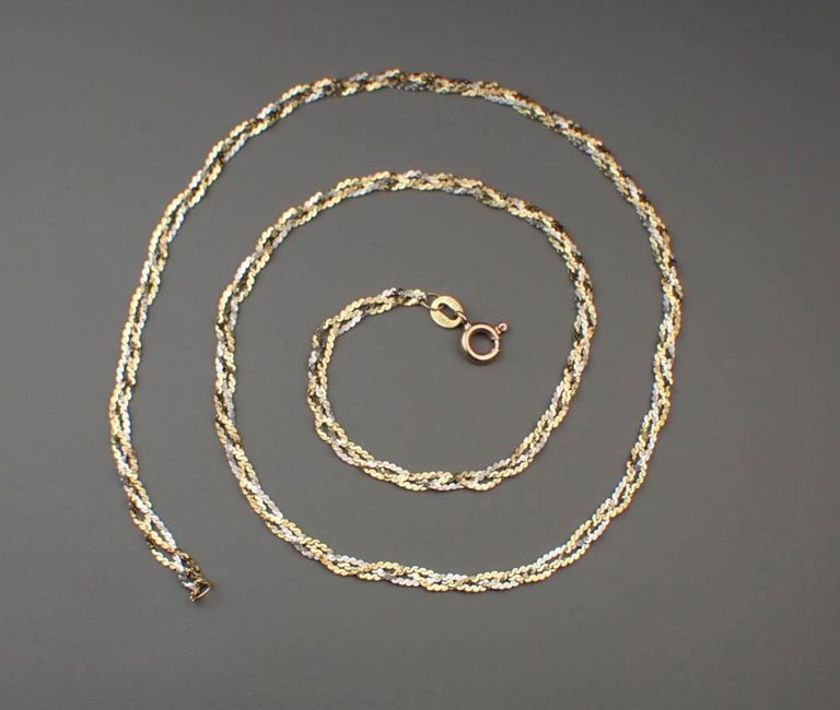 Italian 14k tri-color gold chain