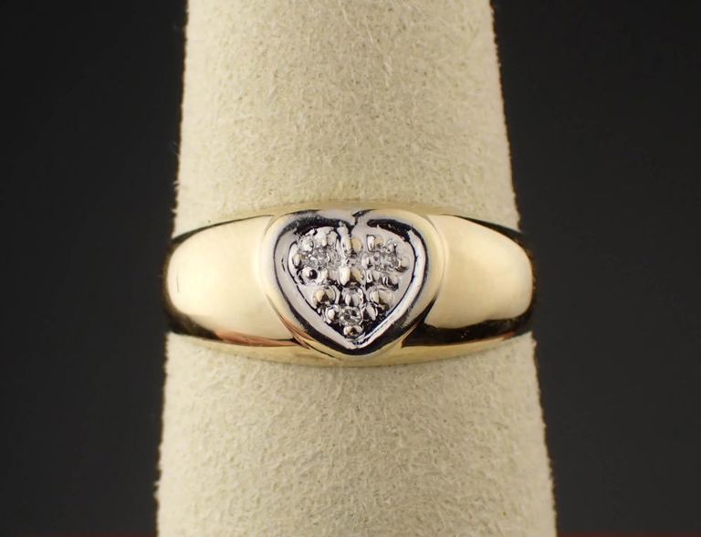 Diamond and 14k two-tone gold ring