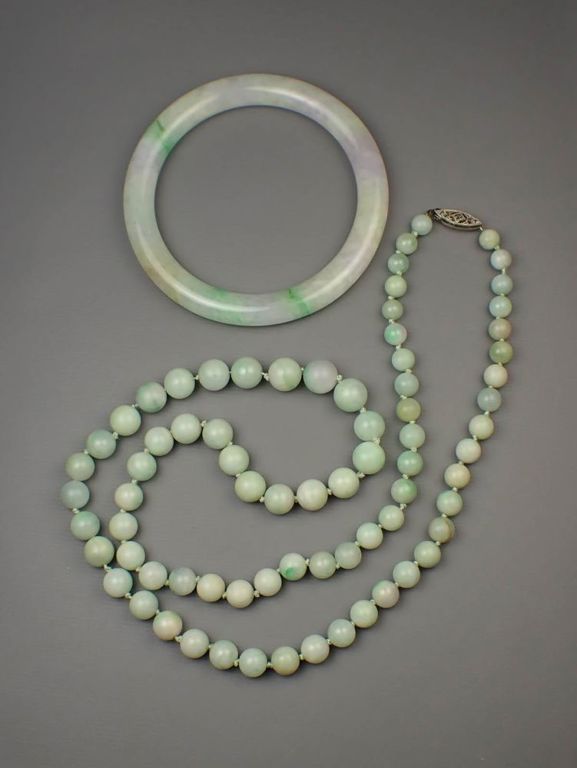 Jade bangle and necklace