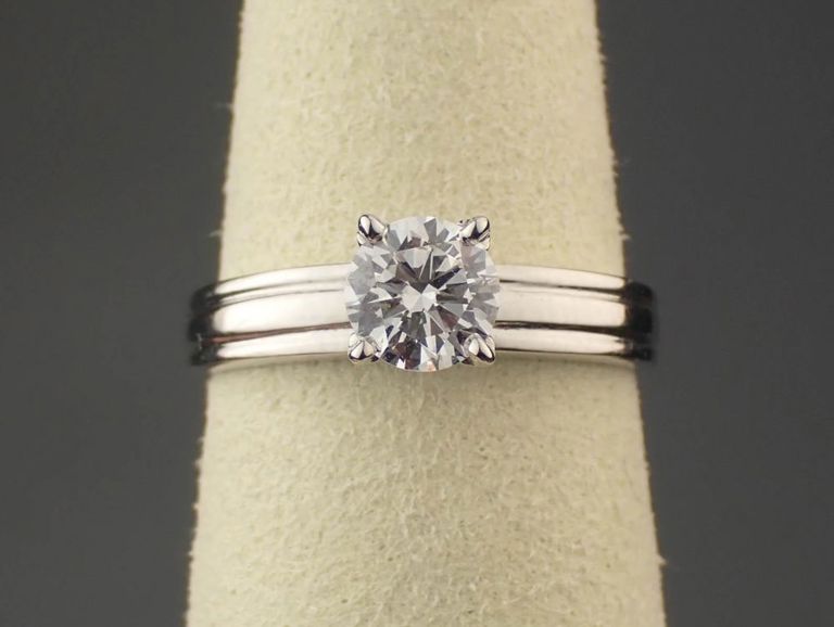 Gia certified diamond and platinum ring