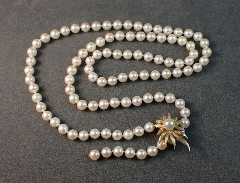 Pearl and 14k gold necklace