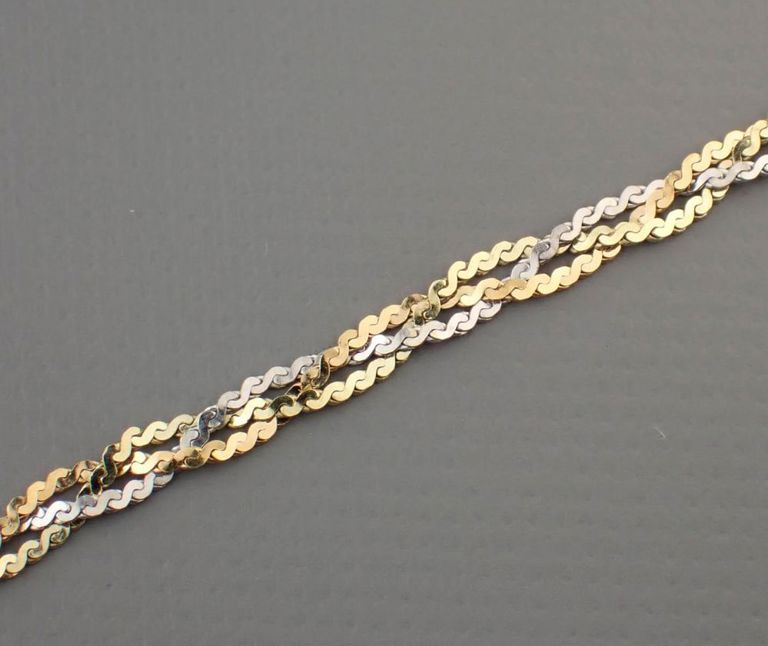 Italian 14k tri-color gold chain