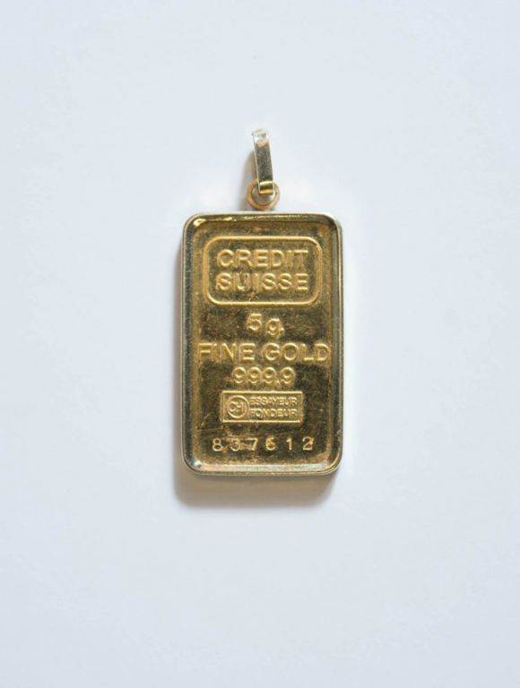 Swiss gold ingot pendant