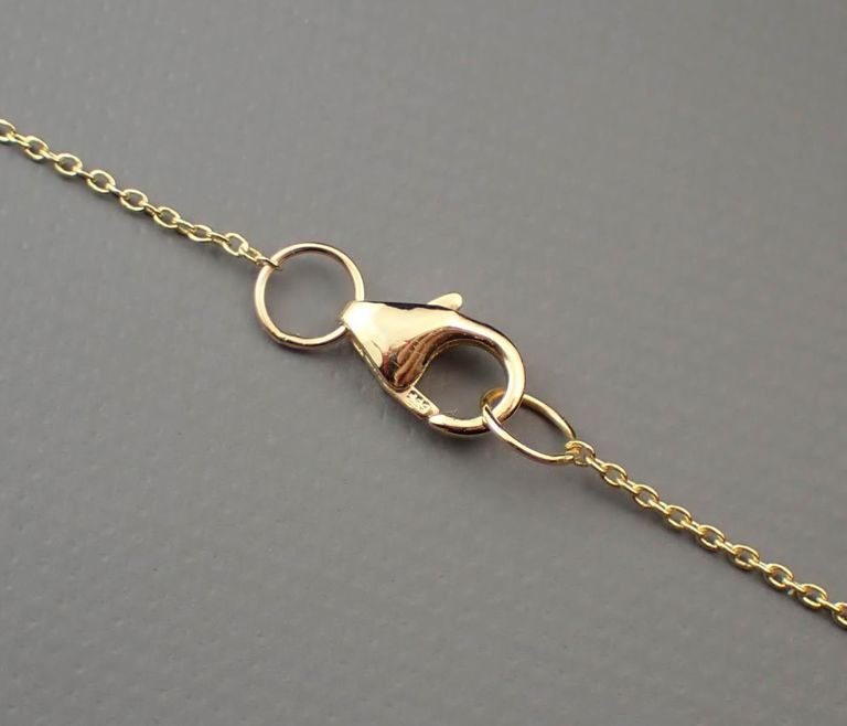 Sapphire, diamond and 14k gold necklace