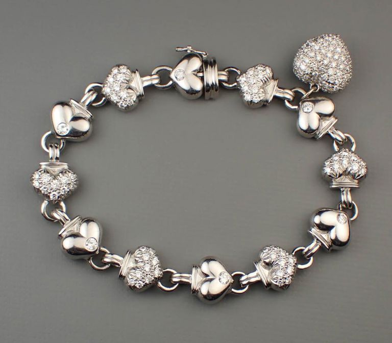Diamond and 14k white gold bracelet