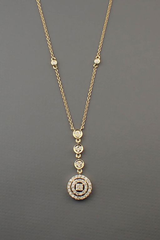 Diamond and 14k yellow gold necklace