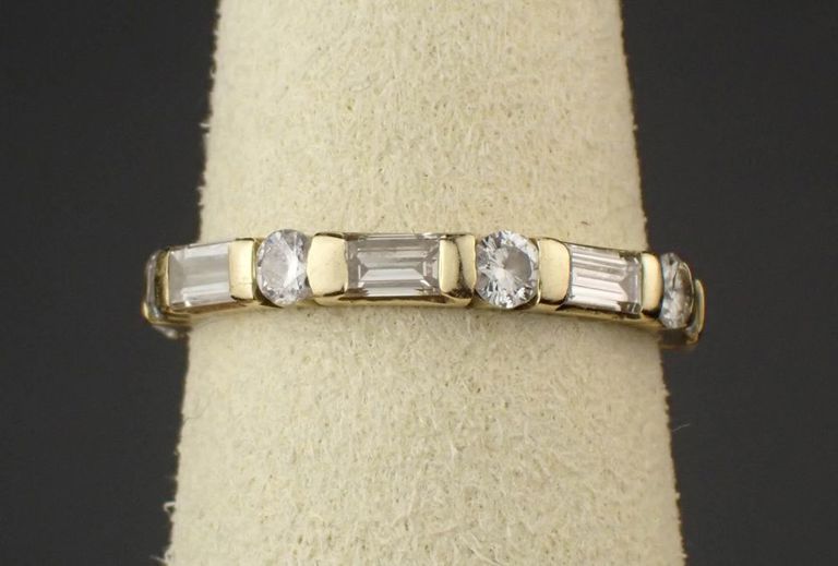Diamond and 14k gold eternity band