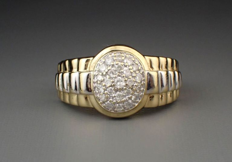 Men's diamond two-tone gold ring