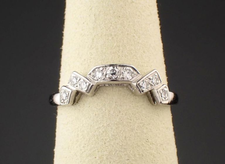 Vintage diamond and 14k gold ring guard