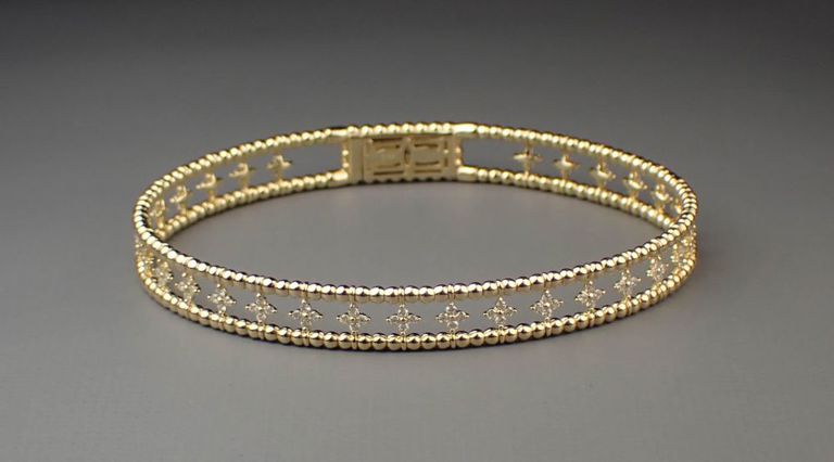 Diamond and 14k yellow gold bracelet