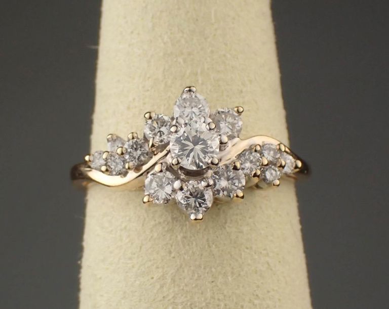 Diamond and 14k two-tone gold ring