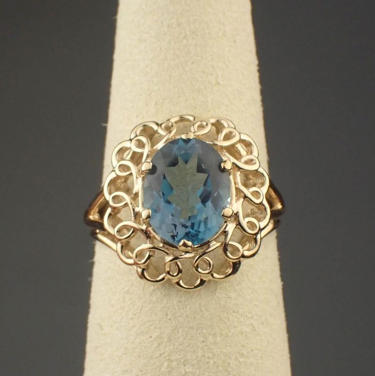 Blue topaz and 10k yellow gold ring