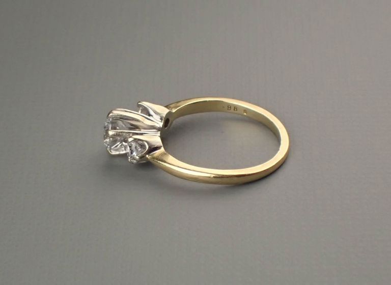 Diamond and 14k two-tone gold ring