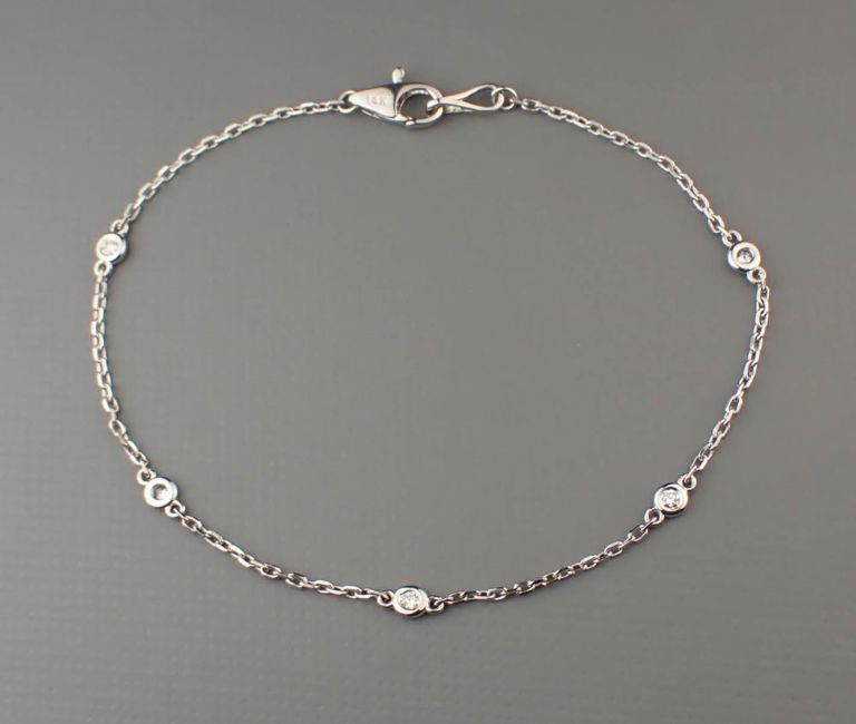 Diamond and 14k white gold bracelet