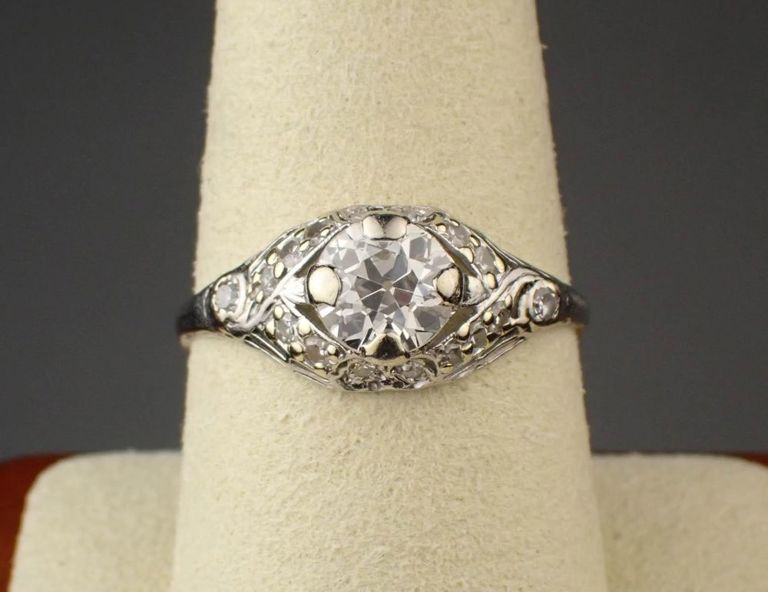 Diamond and platinum ring