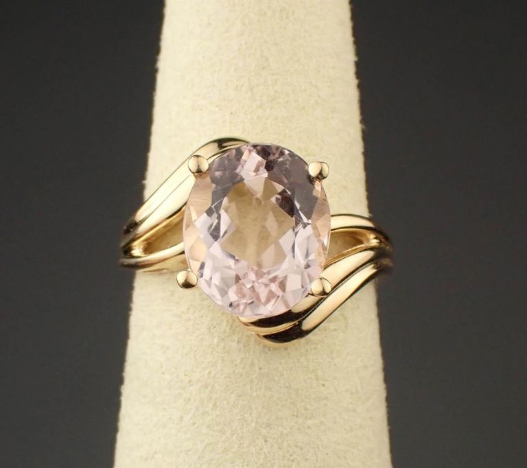 Morganite and 14k yellow gold ring