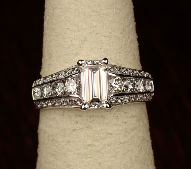 GIA certified diamond and 14k white gold ring