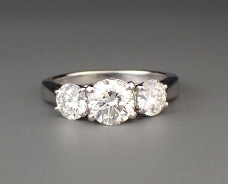 GIA certified diamond and platinum ring