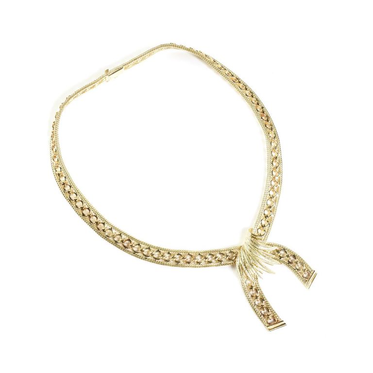 18k yellow gold collar necklace