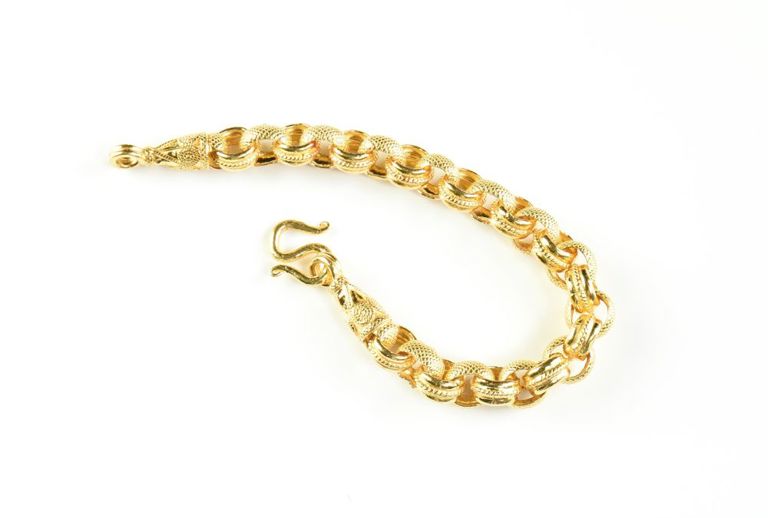 23k yellow gold open link bracelet