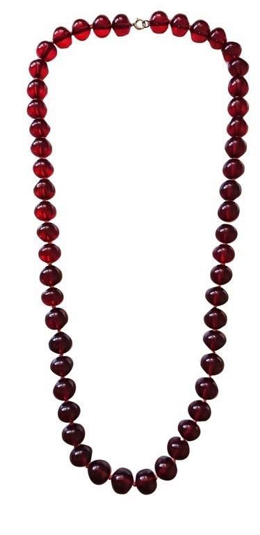 Cherry amber beaded necklace