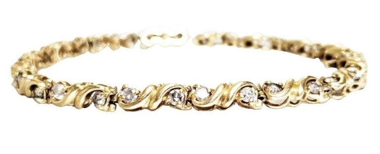 Lady's diamond 14k gold bracelet