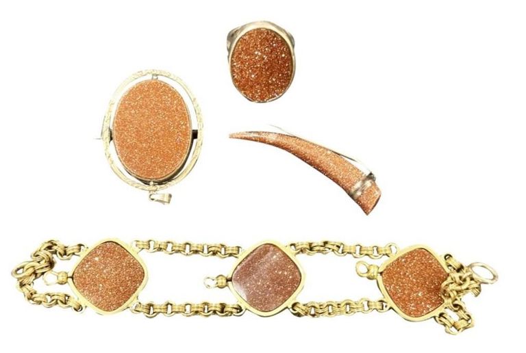 Lot of 4 pcs. sunstone jewelry