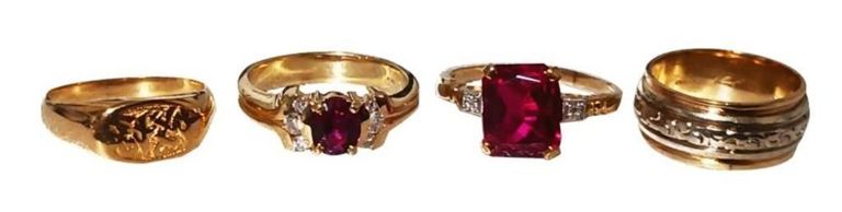 Lady's 14k-18k rings with colored stones