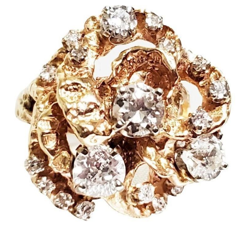 Lady's custom multi-set diamond 14k ring