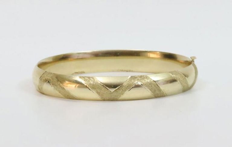 14k slide hinged bangle