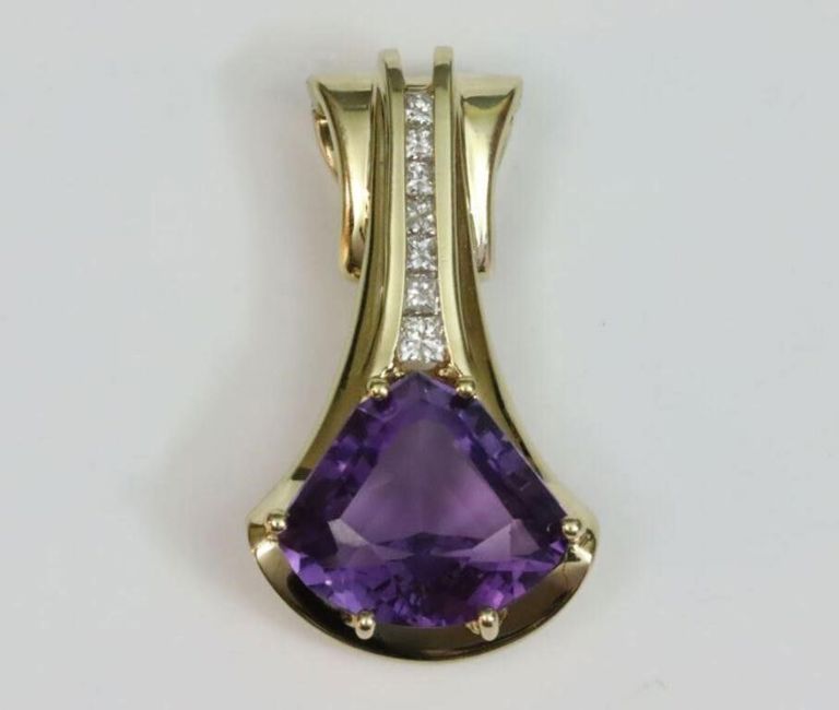 14k amethyst & diamond enhancer