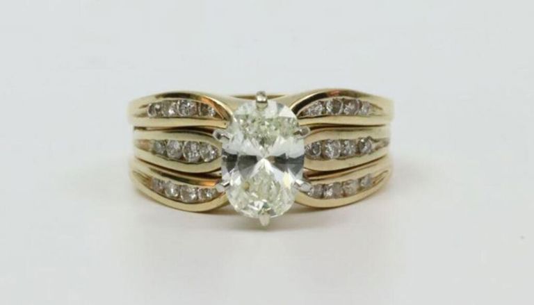 14k yellow gold diamond engagement ring