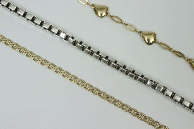 Gold and silver bracelets including Tiffany
